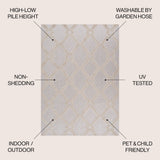 Porto Duwun High-Low Pile Ogee Indoor/Outdoor Area Rug