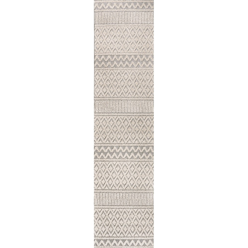 chevron High-Low Modern Trellis Geometric Indoor/Outdoor Area Rug