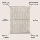 chevron High-Low Modern Trellis Geometric Indoor/Outdoor Area Rug