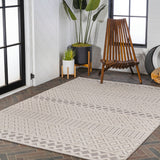 chevron High-Low Modern Trellis Geometric Indoor/Outdoor Area Rug
