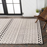 chevron High-Low Modern Trellis Geometric Indoor/Outdoor Area Rug