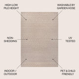 chevron High-Low Modern Trellis Geometric Indoor/Outdoor Area Rug