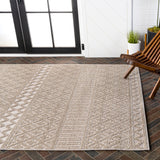 chevron High-Low Modern Trellis Geometric Indoor/Outdoor Area Rug