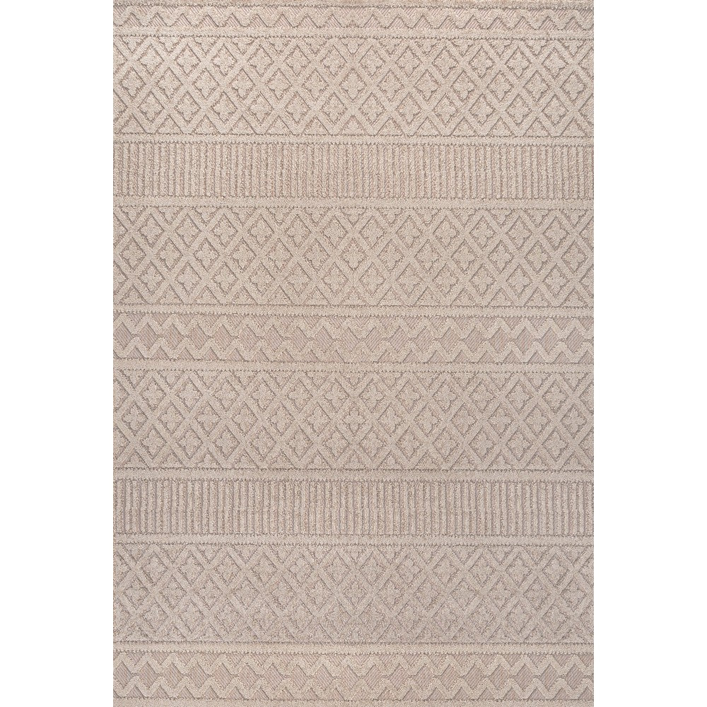 chevron High-Low Modern Trellis Geometric Indoor/Outdoor Area Rug