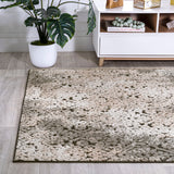 Tannisby High-Low Shabby Damask Indoor/Outdoor Area Rug