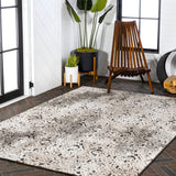 Tannisby High-Low Shabby Damask Indoor/Outdoor Area Rug