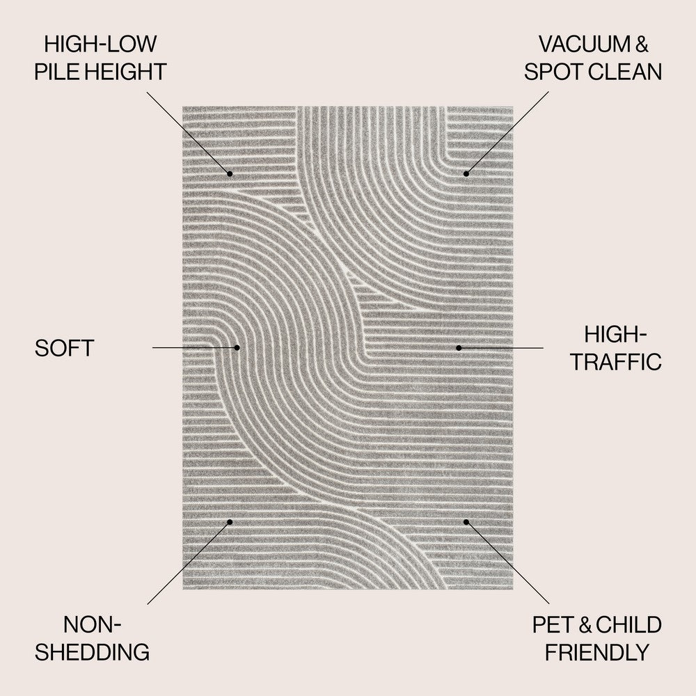 Ewe Minimalist Curve Geometric Indoor/Outdoor Rug