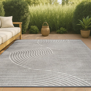 Ewe Minimalist Curve Geometric Indoor/Outdoor Rug