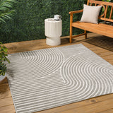Ewe Minimalist Curve Geometric Indoor/Outdoor Rug