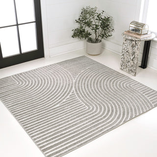 Ewe Minimalist Curve Geometric Indoor/Outdoor Rug