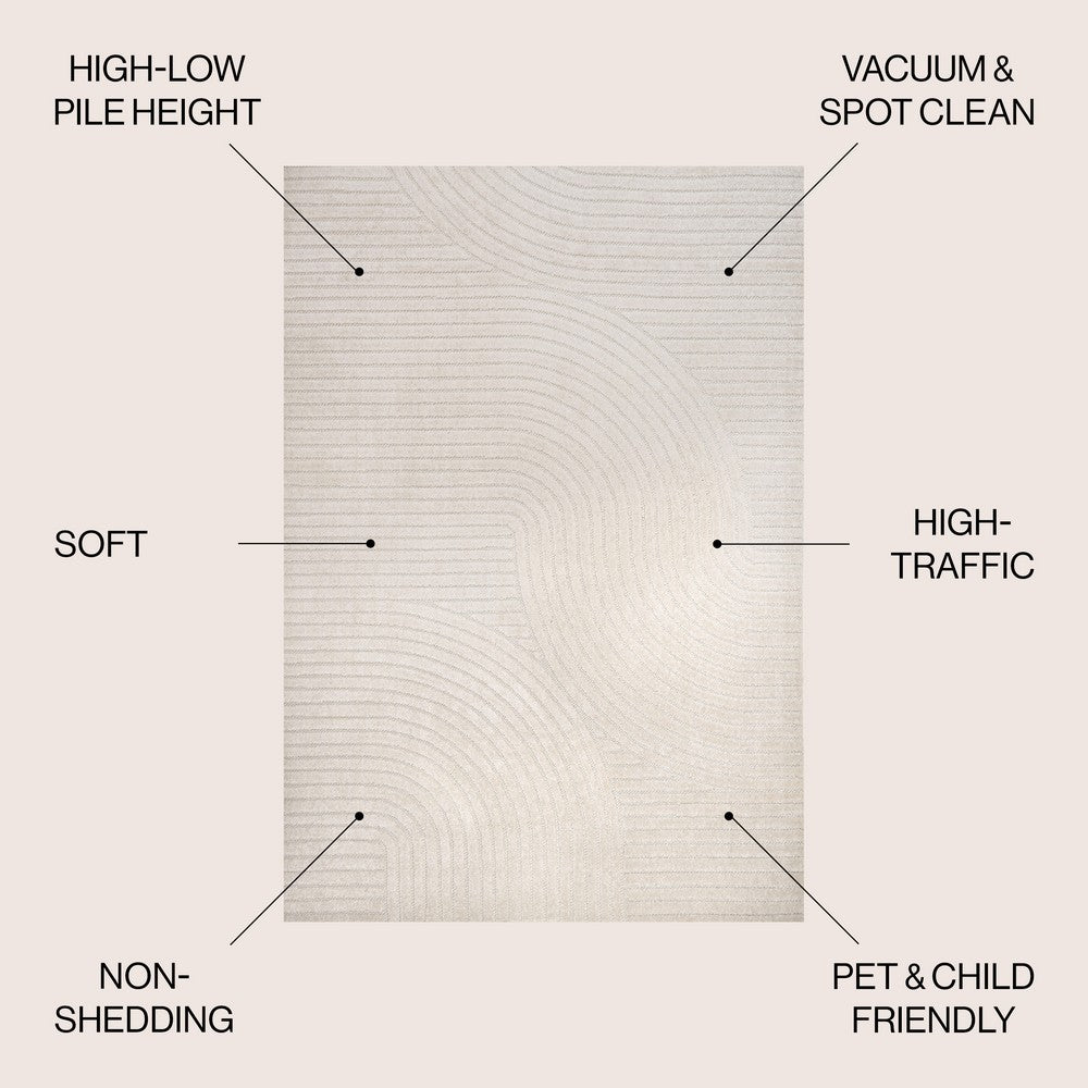 Ewe Minimalist Curve Geometric Indoor/Outdoor Rug