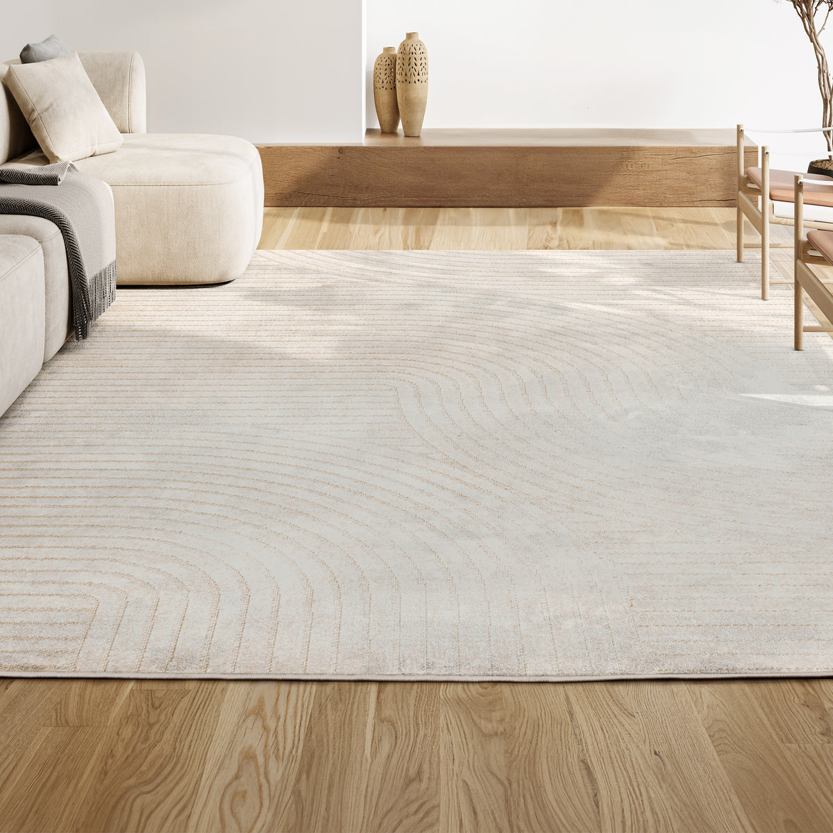 Ewe Minimalist Curve Geometric Indoor/Outdoor Rug