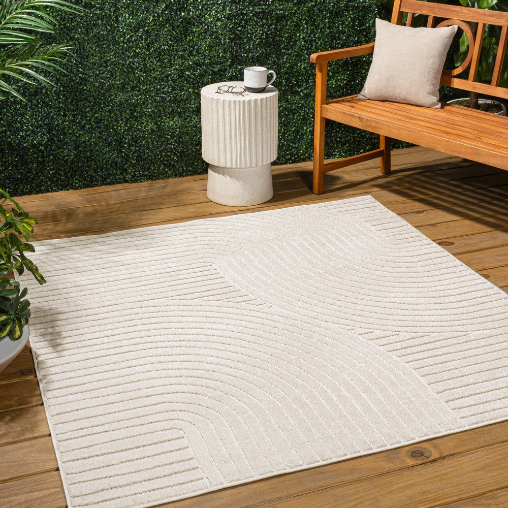 Ewe Minimalist Curve Geometric Indoor/Outdoor Rug