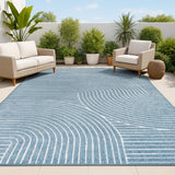 Ewe Minimalist Curve Geometric Indoor/Outdoor Rug