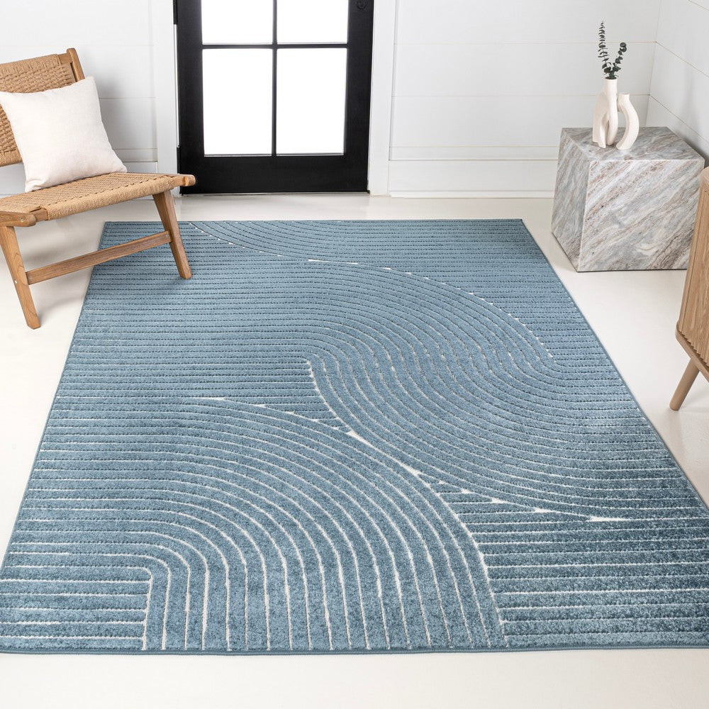 Ewe Minimalist Curve Geometric Indoor/Outdoor Rug