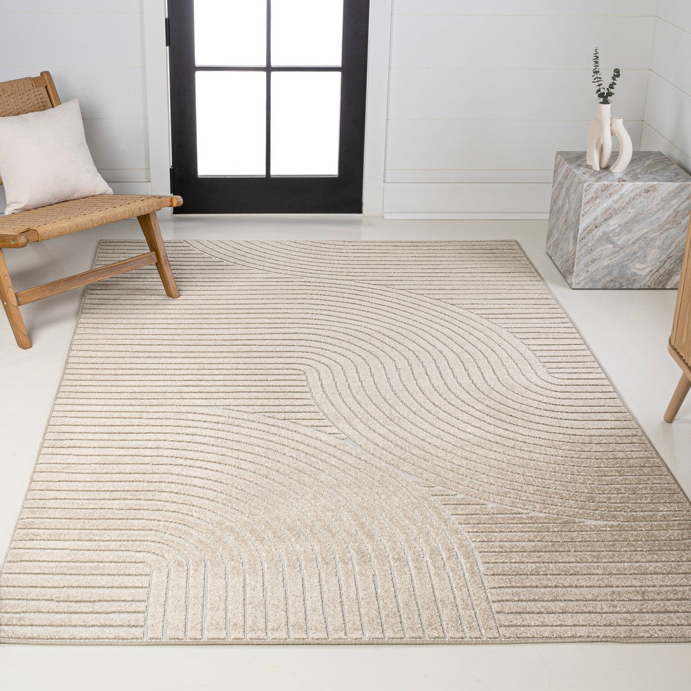 Ewe Minimalist Curve Geometric Indoor/Outdoor Rug