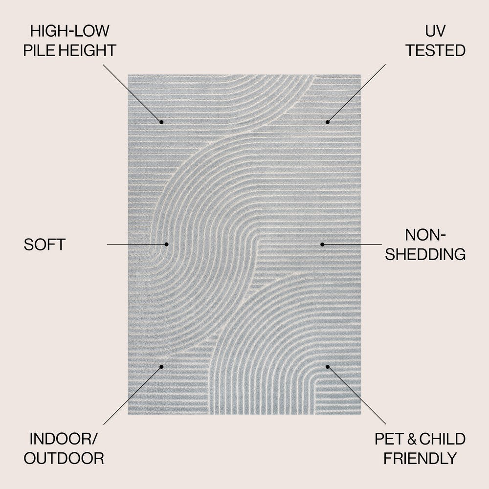 Ewe Minimalist Curve Geometric Indoor/Outdoor Rug