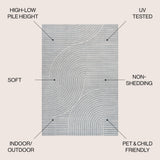 Ewe Minimalist Curve Geometric Indoor/Outdoor Rug