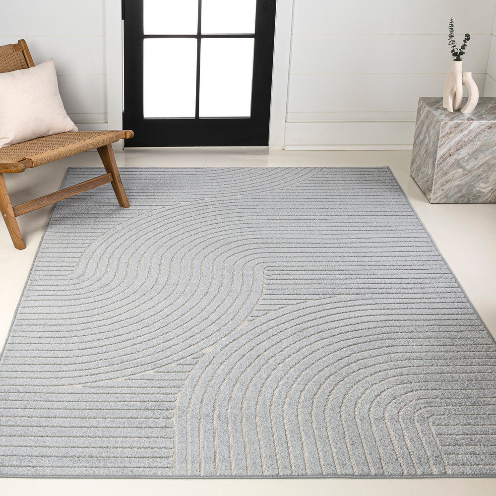 Ewe Minimalist Curve Geometric Indoor/Outdoor Rug