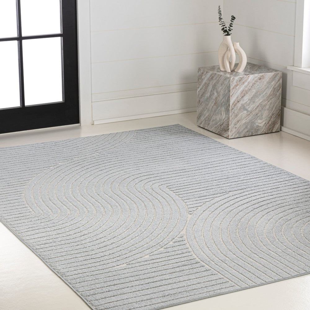 Ewe Minimalist Curve Geometric Indoor/Outdoor Rug