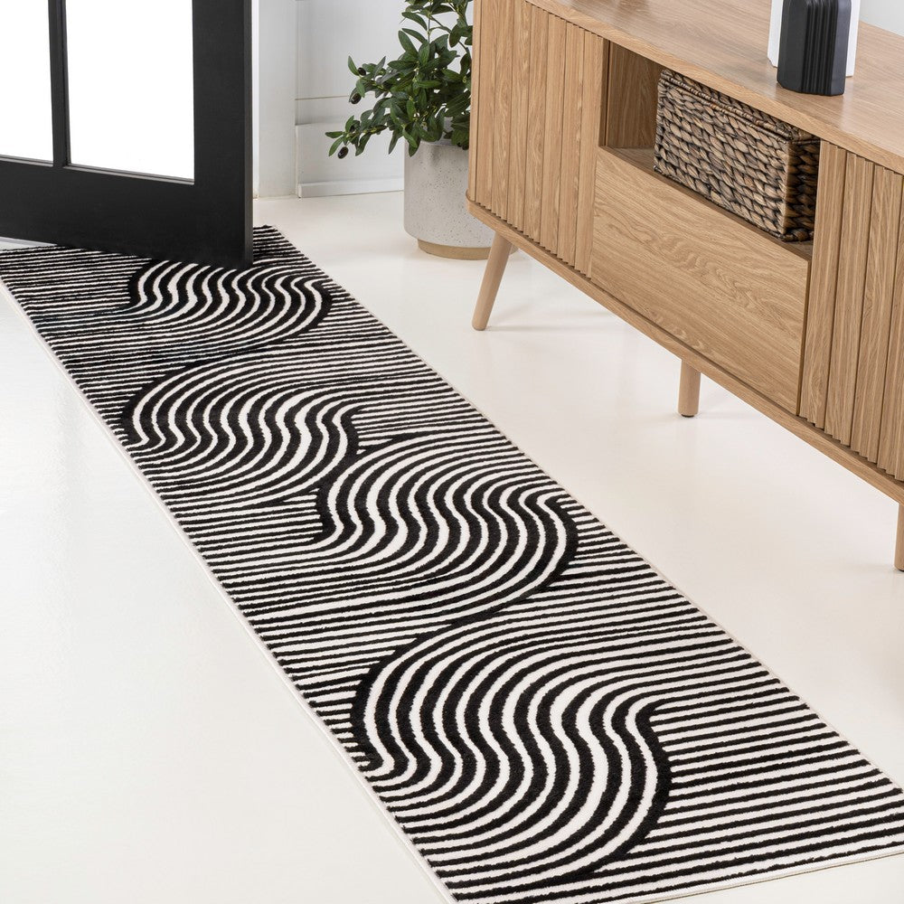 Ewe Minimalist Curve Geometric Indoor/Outdoor Rug