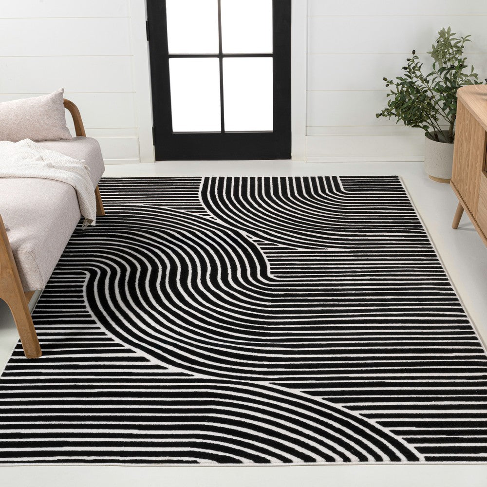 Ewe Minimalist Curve Geometric Indoor/Outdoor Rug