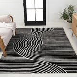 Ewe Minimalist Curve Geometric Indoor/Outdoor Rug