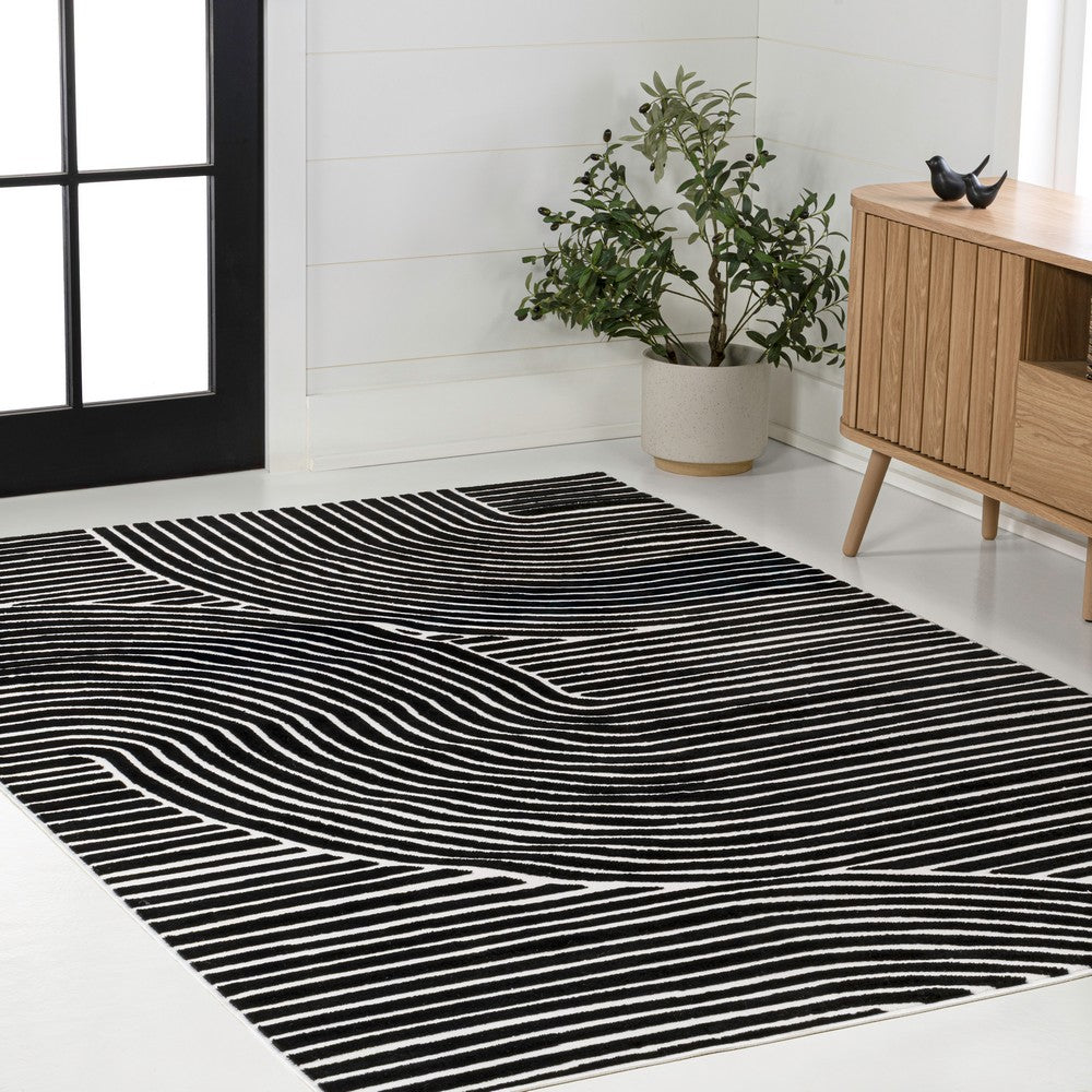 Ewe Minimalist Curve Geometric Indoor/Outdoor Rug