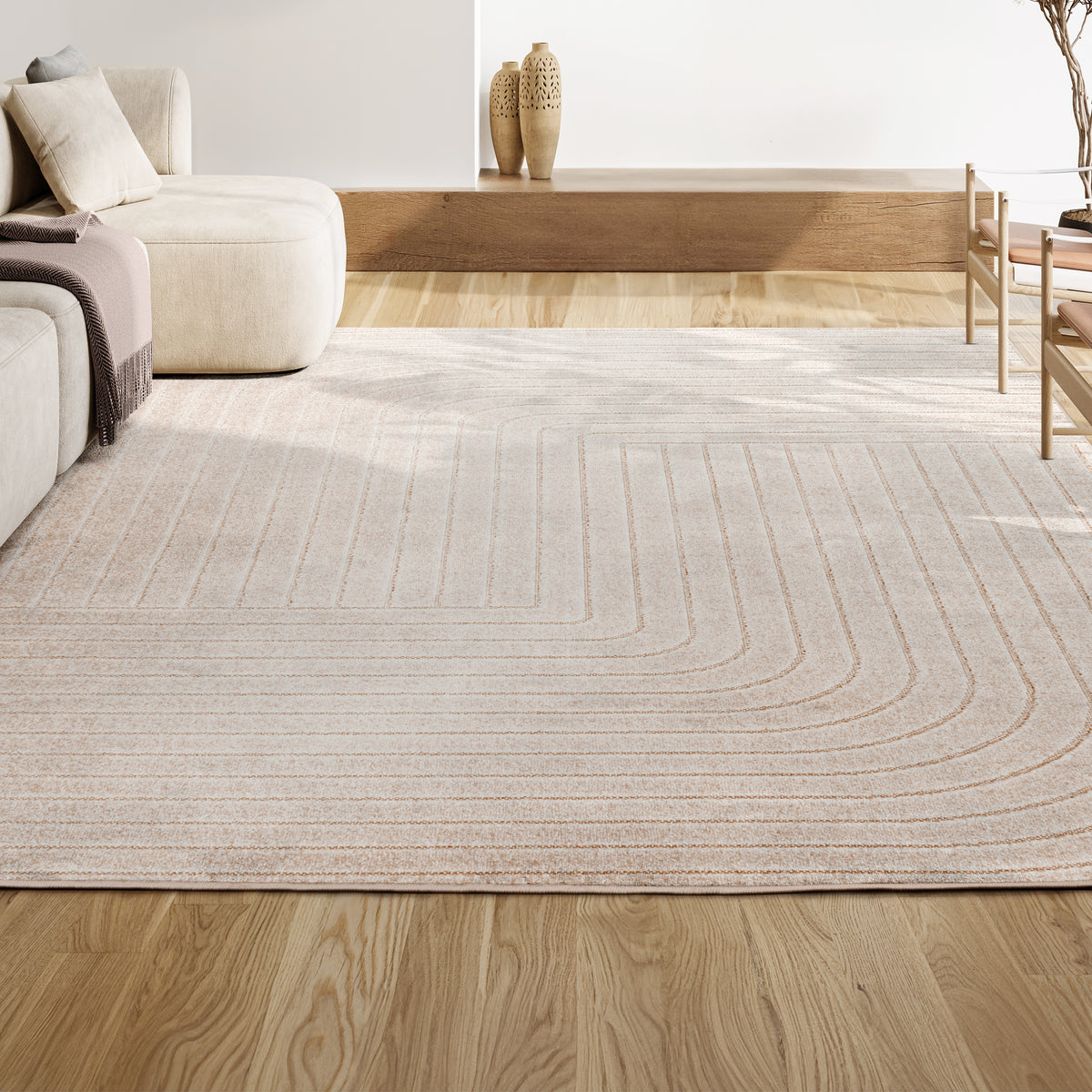 Akan Minimalist Angle Geometric Indoor/Outdoor Rug