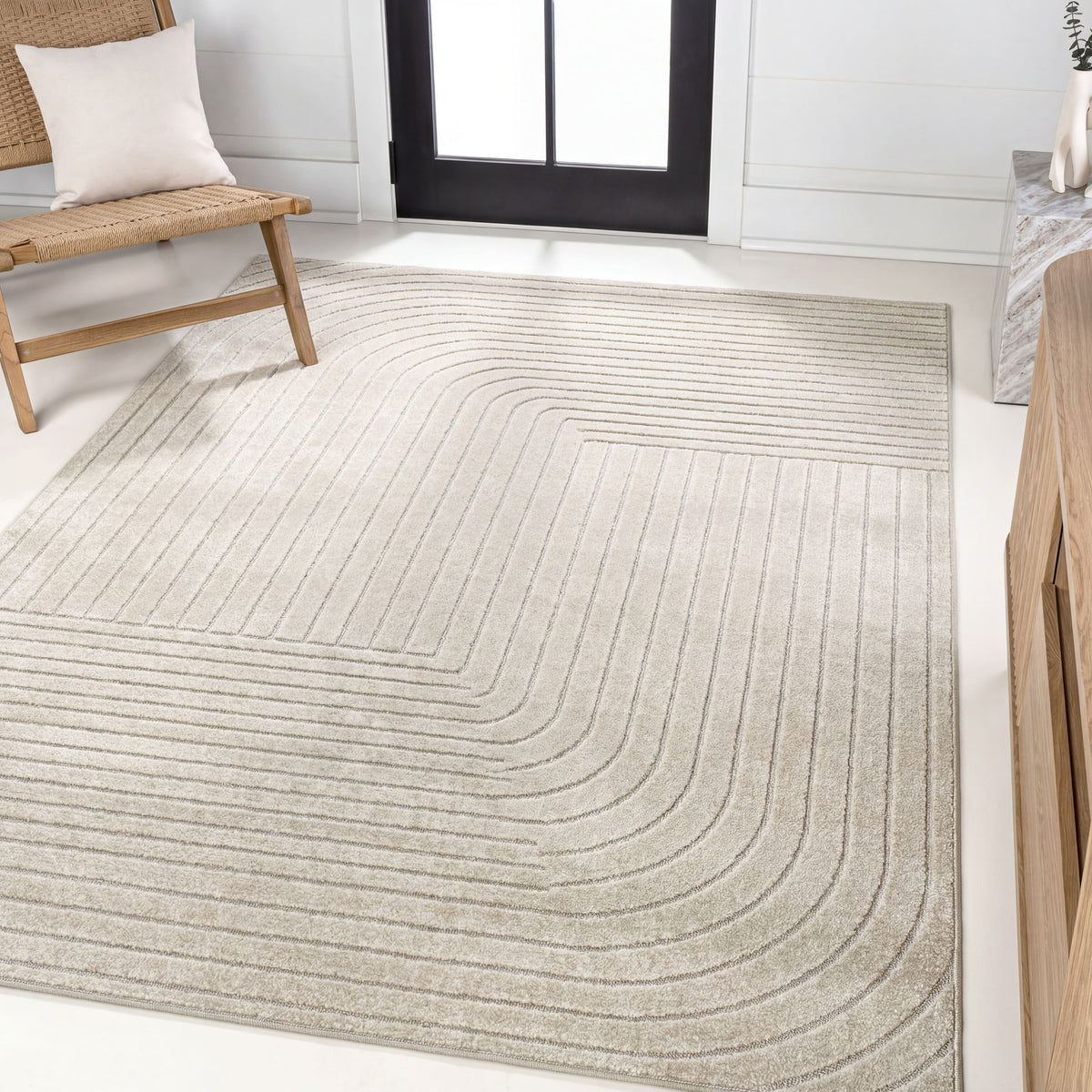Akan Minimalist Angle Geometric Indoor/Outdoor Rug