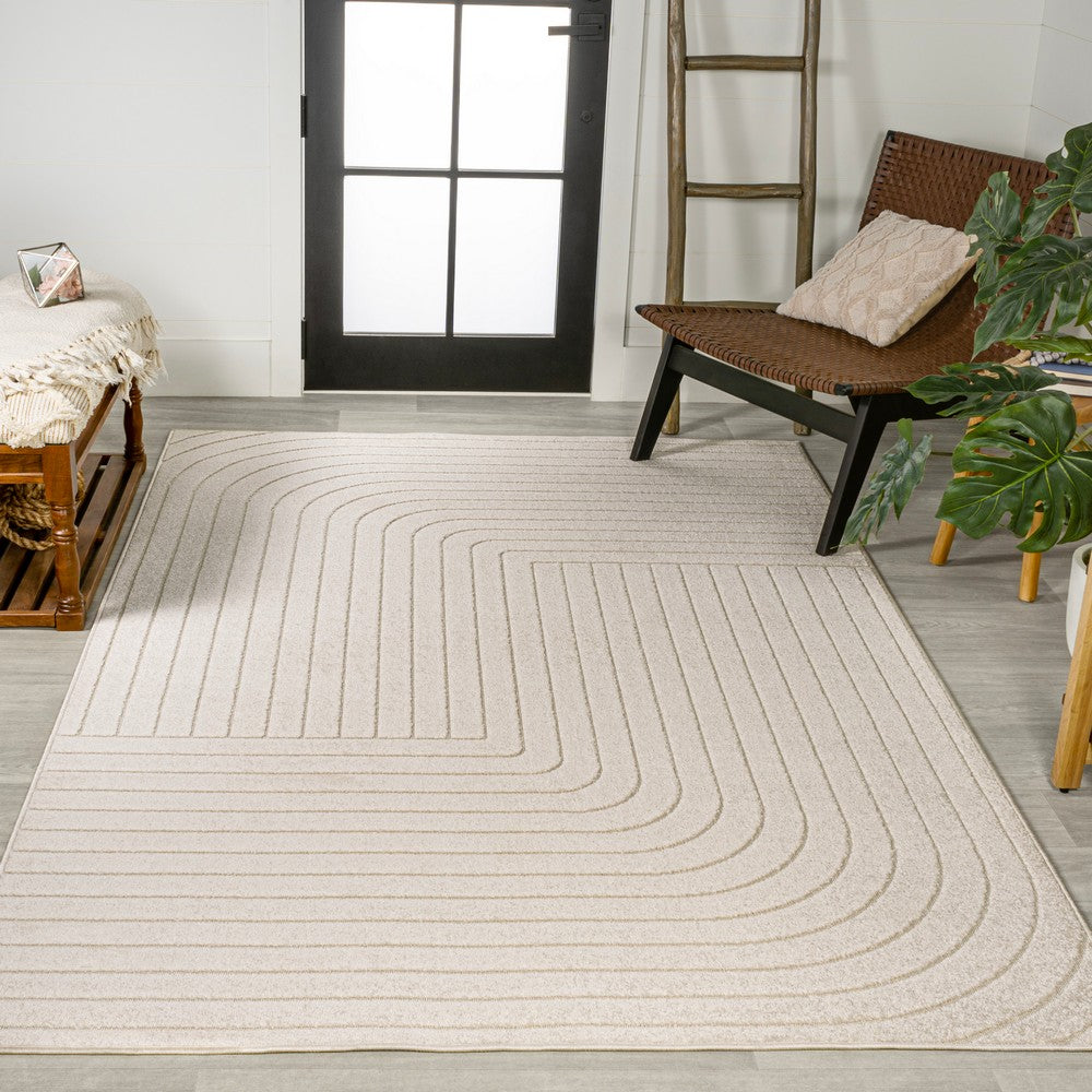 Akan Minimalist Angle Geometric Indoor/Outdoor Rug
