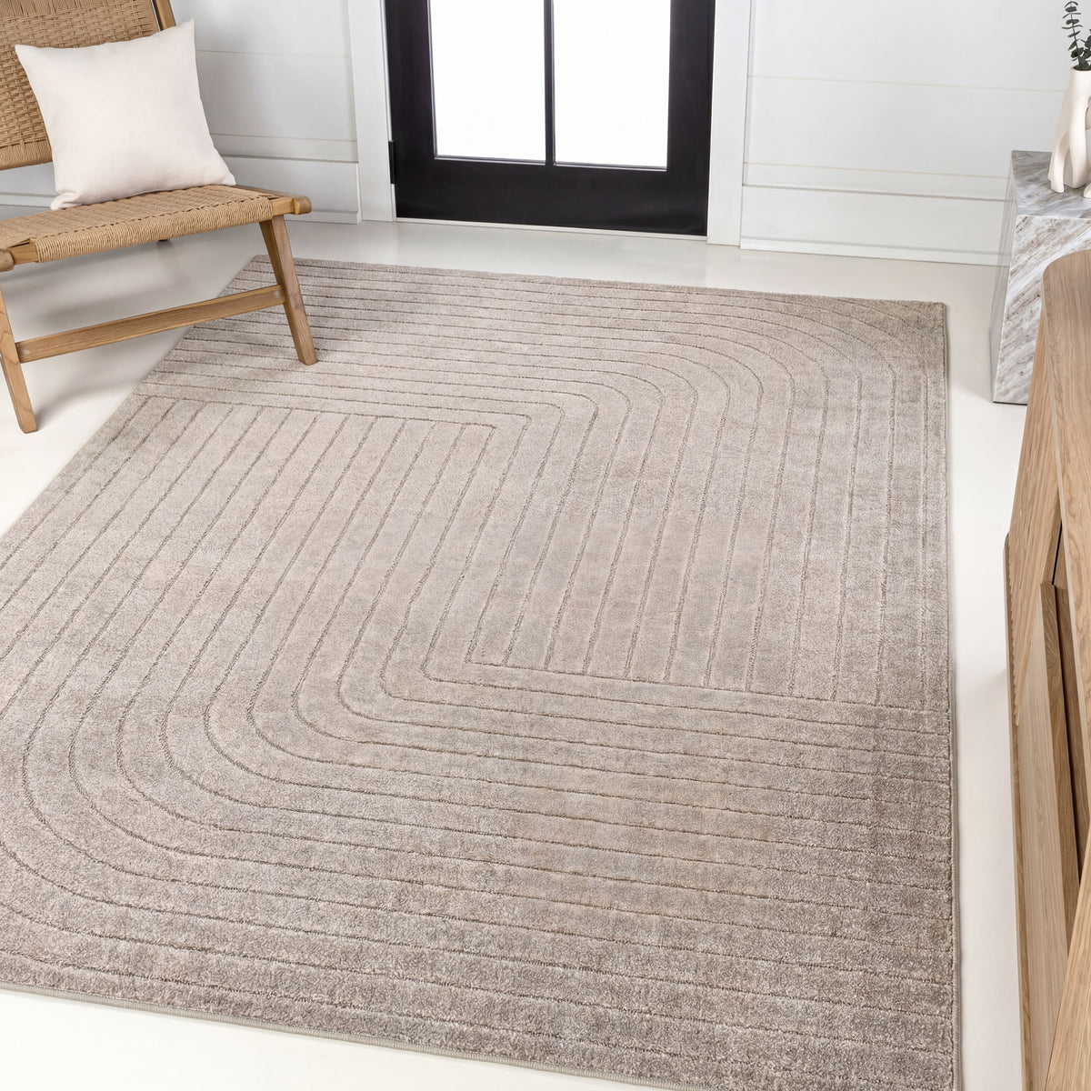 Akan Minimalist Angle Geometric Indoor/Outdoor Rug