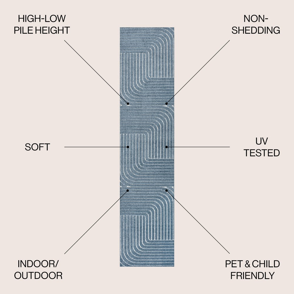 Akan Minimalist Angle Geometric Indoor/Outdoor Rug