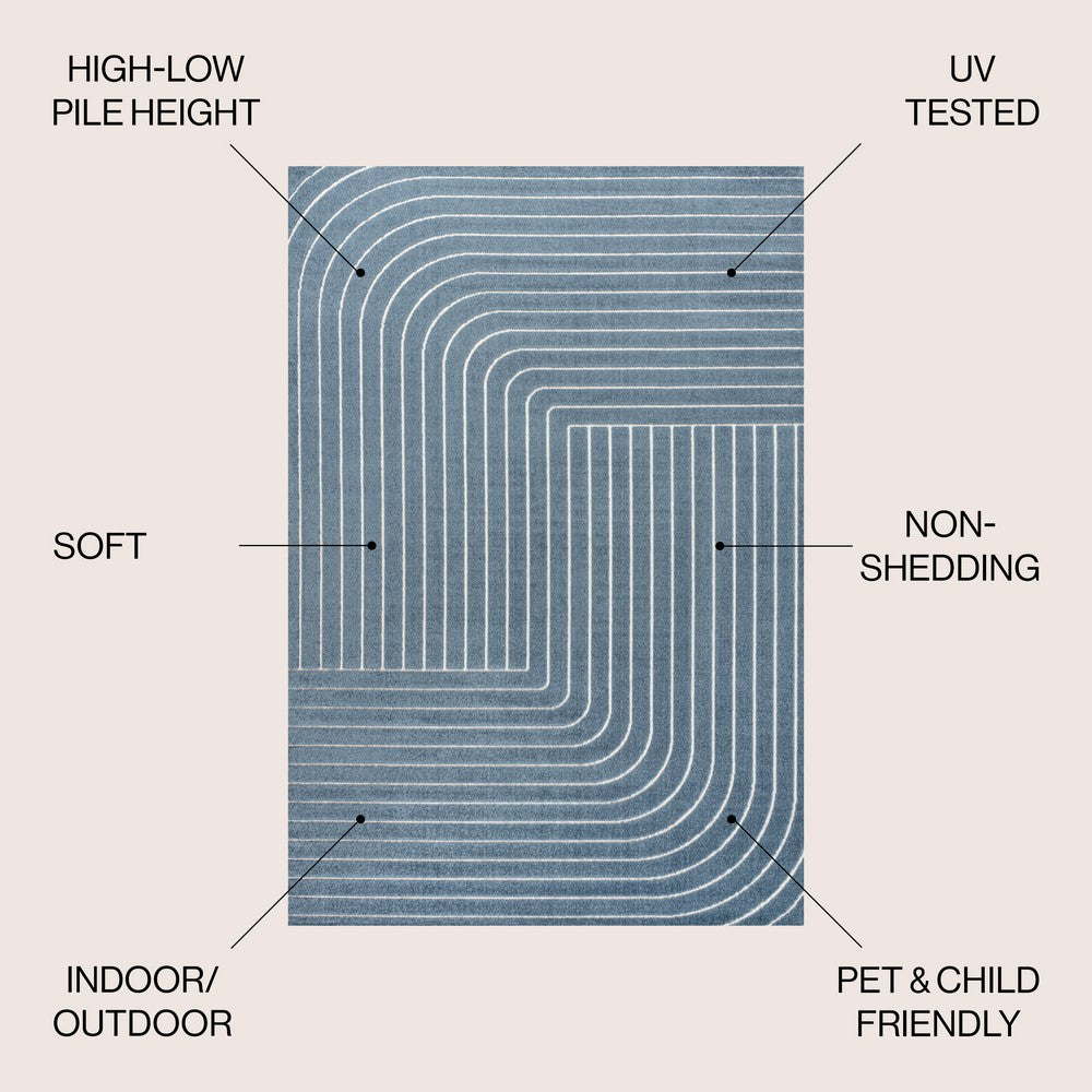 Akan Minimalist Angle Geometric Indoor/Outdoor Rug