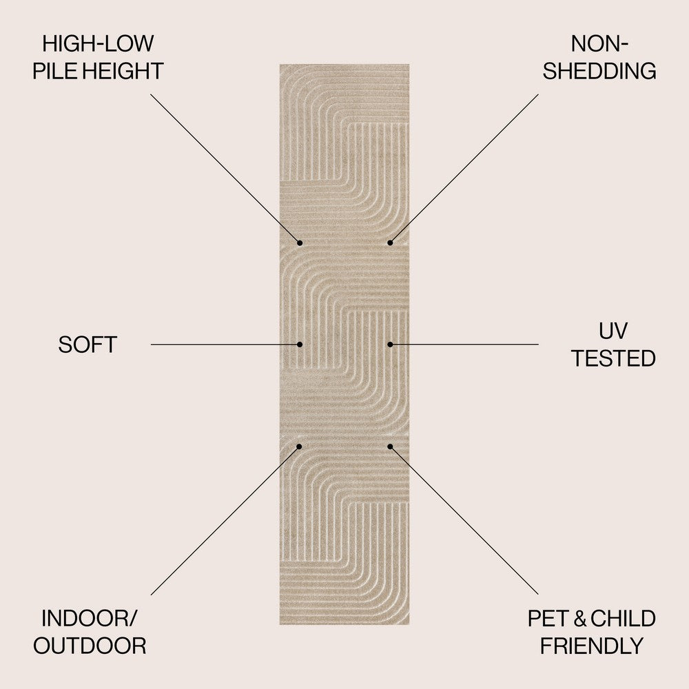 Akan Minimalist Angle Geometric Indoor/Outdoor Rug