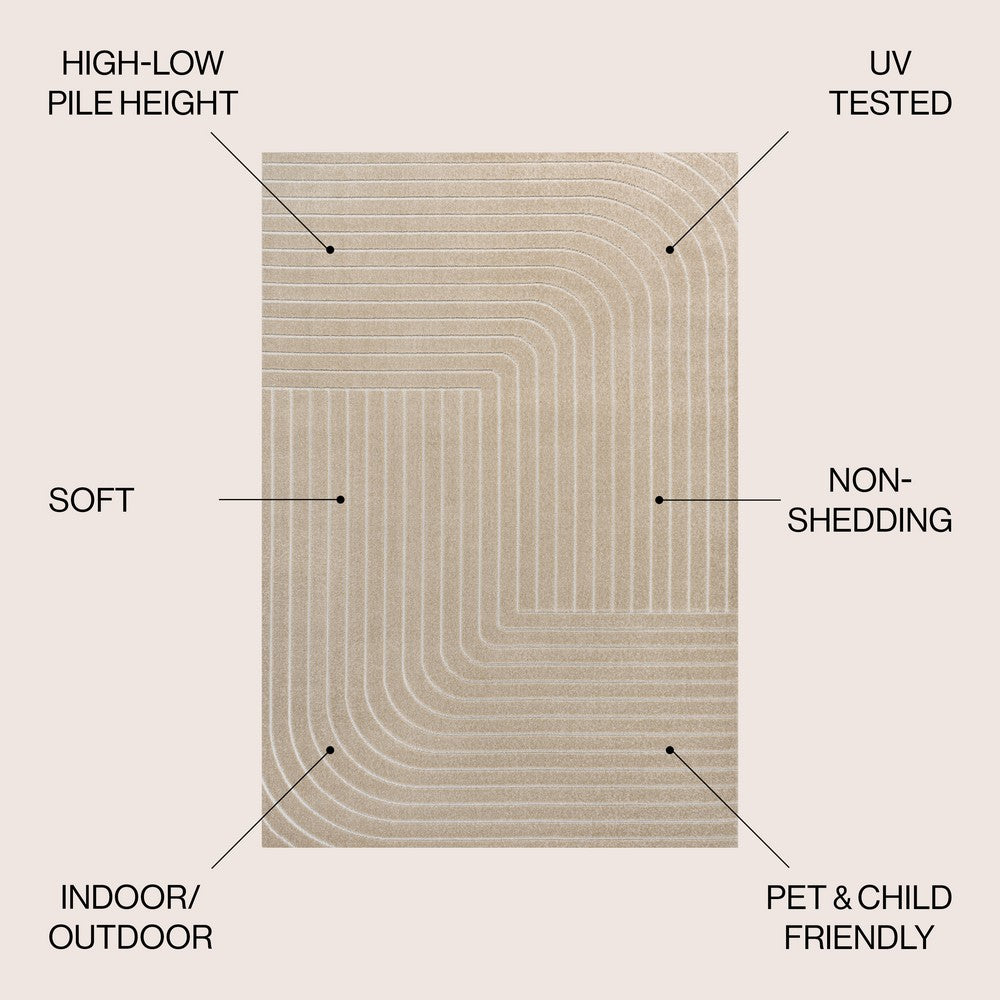 Akan Minimalist Angle Geometric Indoor/Outdoor Rug