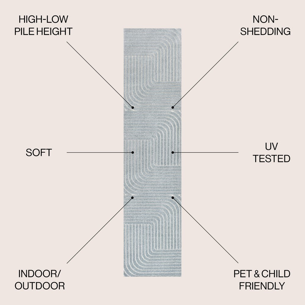 Akan Minimalist Angle Geometric Indoor/Outdoor Rug