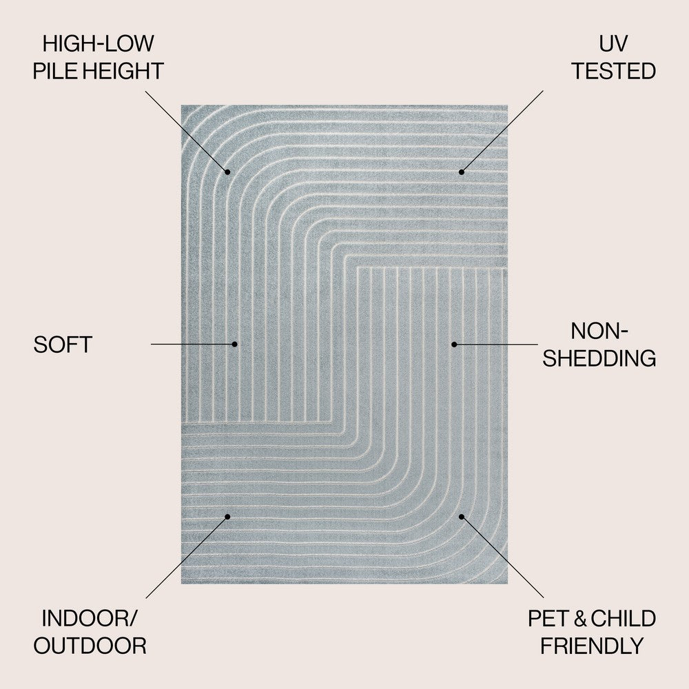 Akan Minimalist Angle Geometric Indoor/Outdoor Rug