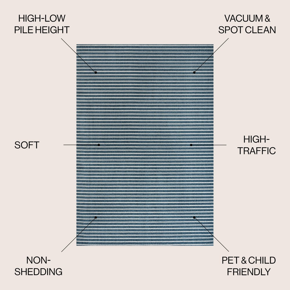 Fedir Minimalist Scandi Striped Indoor/Outdoor Area Rug