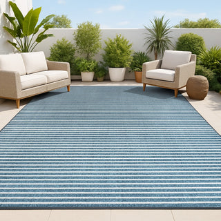 Fedir Minimalist Scandi Striped Indoor/Outdoor Area Rug