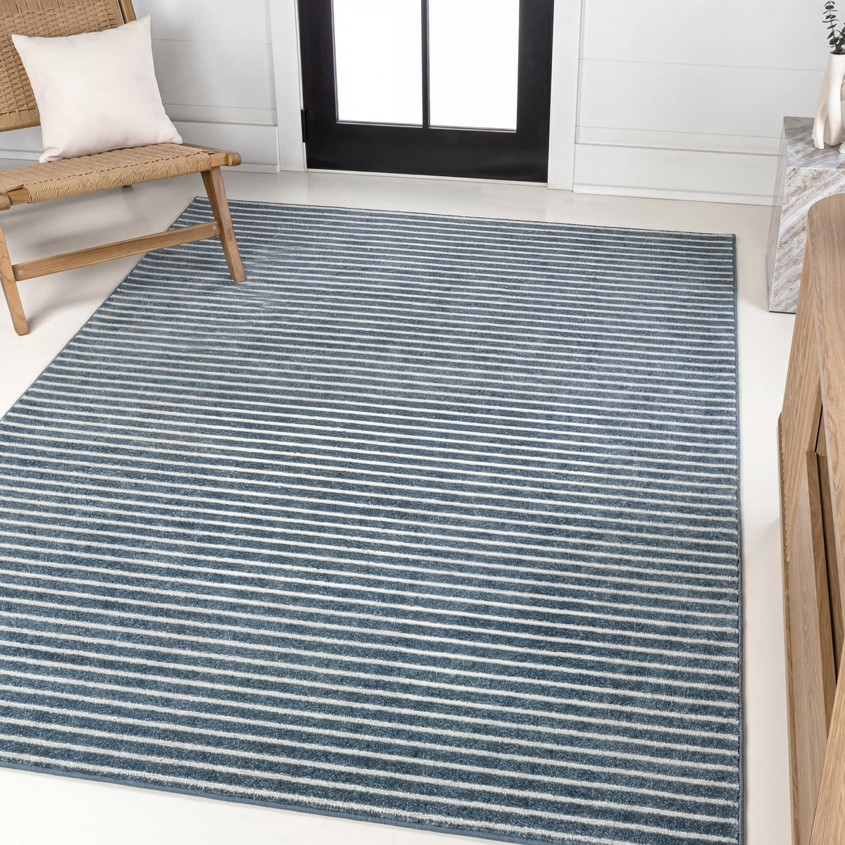 Fedir Minimalist Scandi Striped Indoor/Outdoor Area Rug
