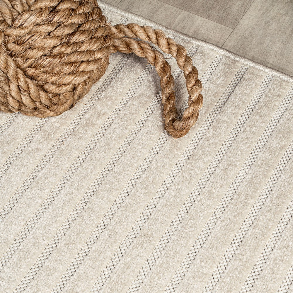 Fedir Minimalist Scandi Striped Indoor/Outdoor Area Rug