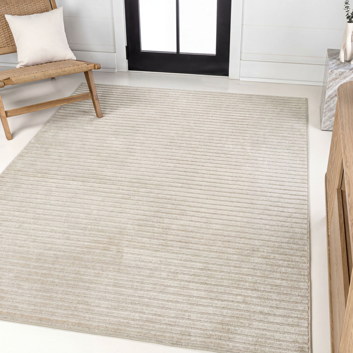 Fedir Minimalist Scandi Striped Indoor/Outdoor Area Rug