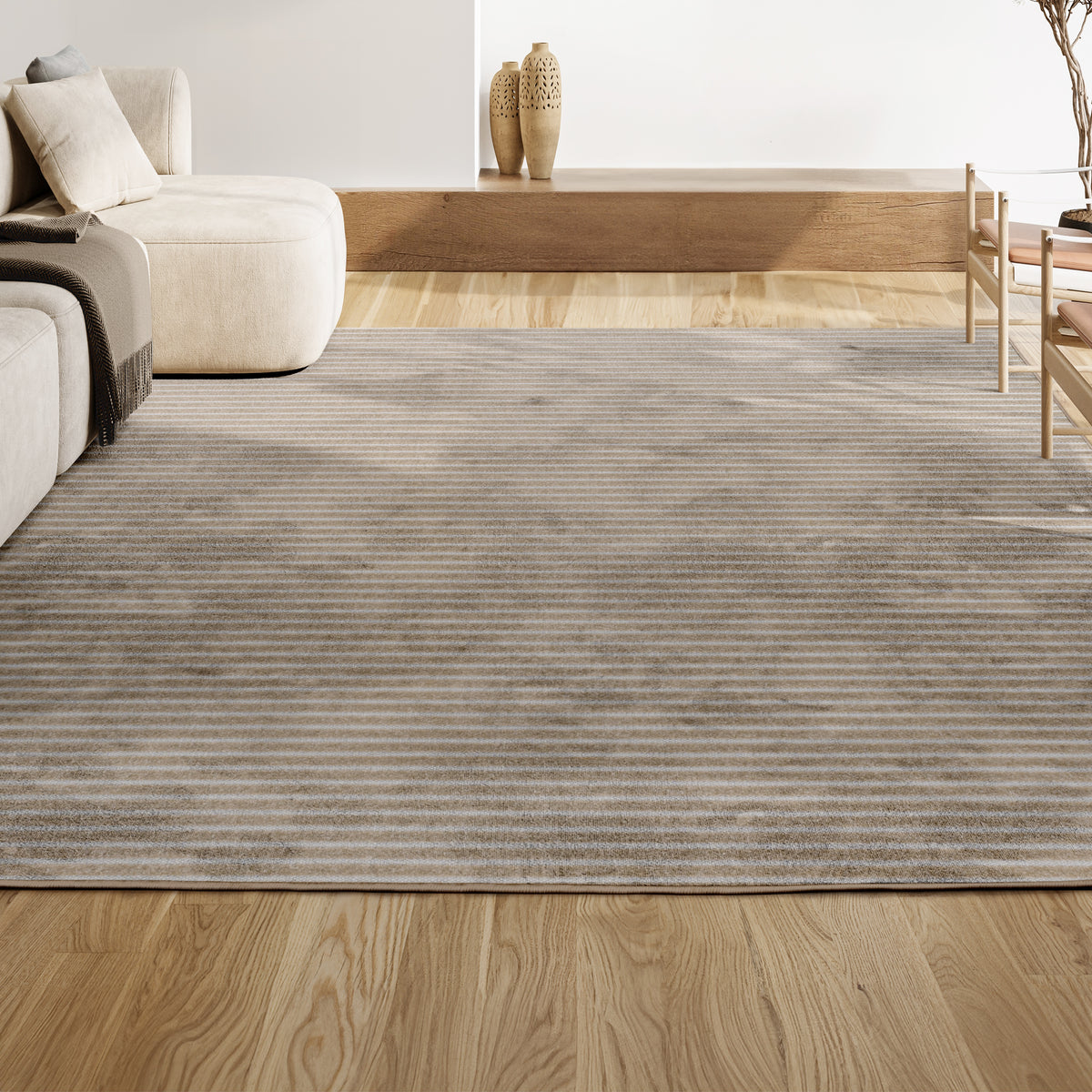Fedir Minimalist Scandi Striped Indoor/Outdoor Area Rug