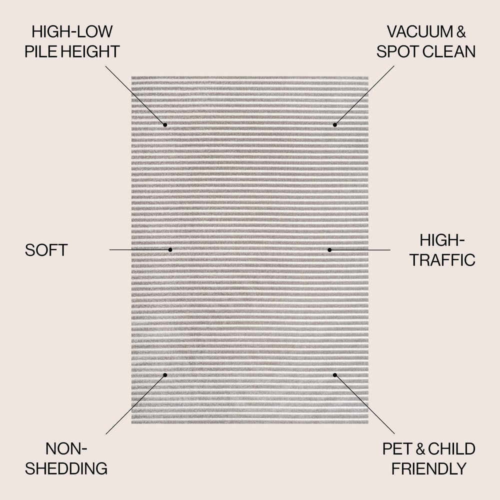 Fedir Minimalist Scandi Striped Indoor/Outdoor Area Rug