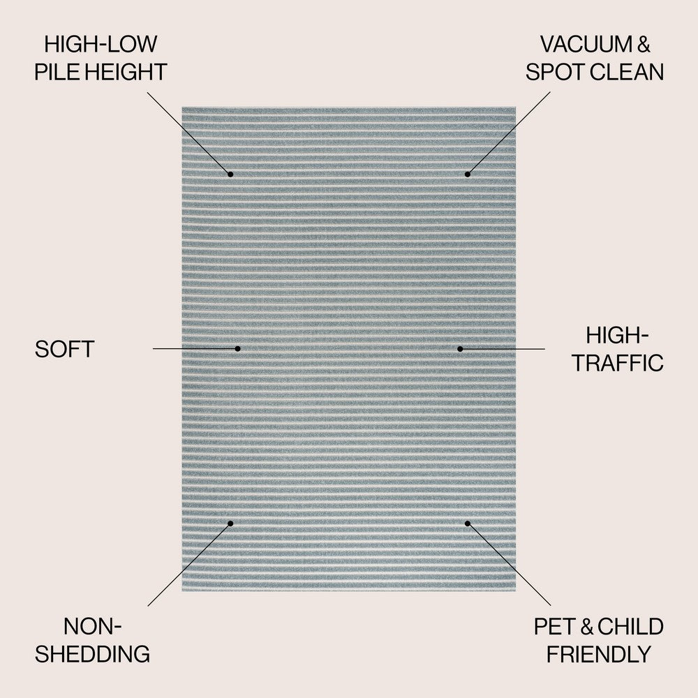 Fedir Minimalist Scandi Striped Indoor/Outdoor Area Rug