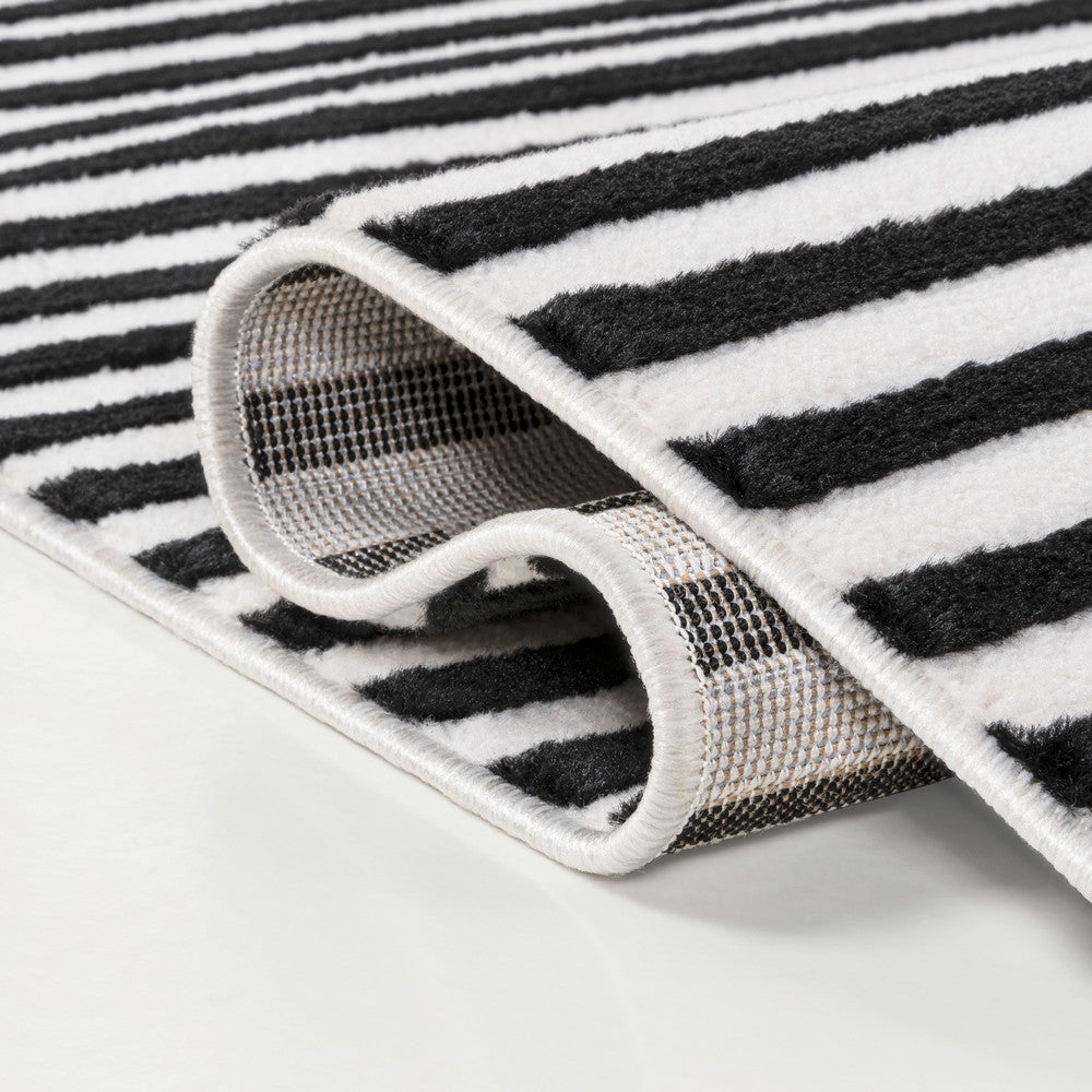 Fedir Minimalist Scandi Striped Indoor/Outdoor Area Rug