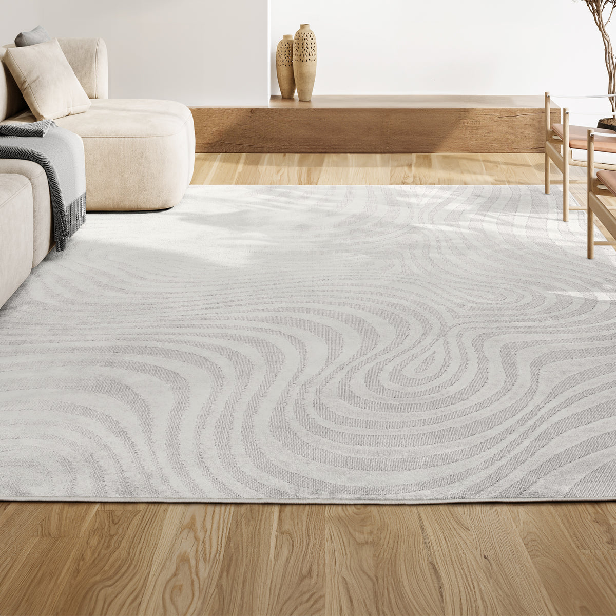Teodor Abstract Groovy Striped Indoor/Outdoor Rug