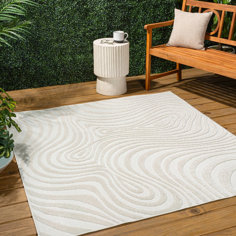 Teodor Abstract Groovy Striped Indoor/Outdoor Rug