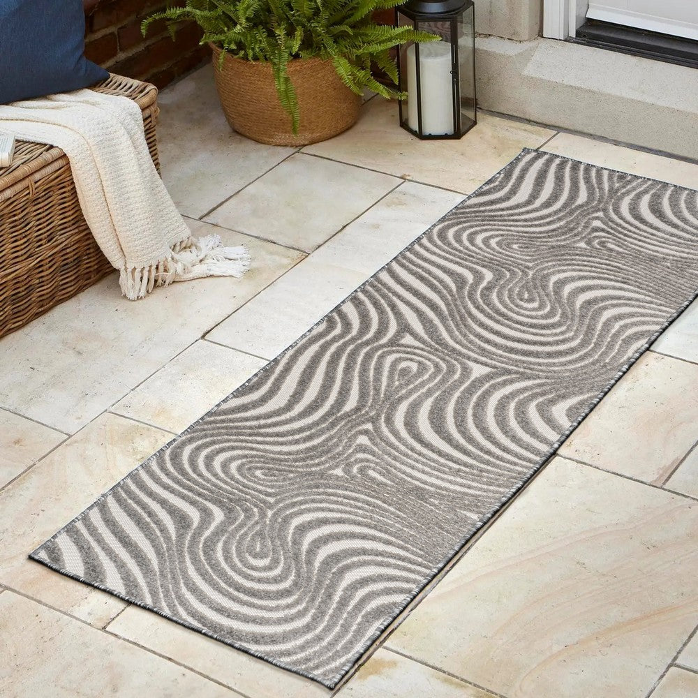 Teodor Abstract Groovy Striped Indoor/Outdoor Rug